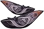 PERDE Headlights Set Halogen Chrome w/Performance Lens Left Right Pair Compatible with 2011-2013 Hyundai Elantra Sedan Coupe