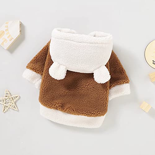 Dog Hoodie Sweaters with hat Puppy Coats with Hooded Winter Lamb Wool Warm Clothes Coat for Small Medium Dogs Clothes… - Image 5