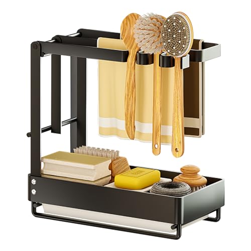 Sink Organiser, Kitchen Organiser Sink with Drain Pan, Sink Organiser, Anti-Rust and Quick Drainage, Sink Organiser for Kitchen, Bathroom, Sink Organiser for Kitchen, Bathroom (03)