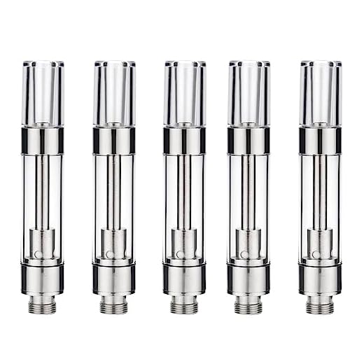 Press Trip cbd Vaping Easy Refill Vaporizer Glass Cartridge Clear 1.0ml 2.0mm Intake Hole Starter Kits for CBD Oil Compatible 510 Thread Battery No Nicontine(5Pcs)