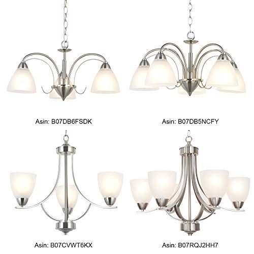 Vinluz 5 Light Contemporary Chandeliers Brushed Nickel Modern Light Fixtures Ceiling Hanging Industrial Pendant Lighting For Foyer Bedroom Dining Room Bathroom #TOP5