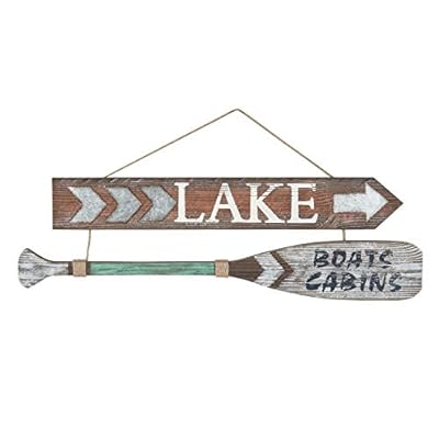 Beachcombers Lake Arrow & Oar Sign L23.25 x H0.5 x 3.375 Brown 41i4axp t+L. SS400