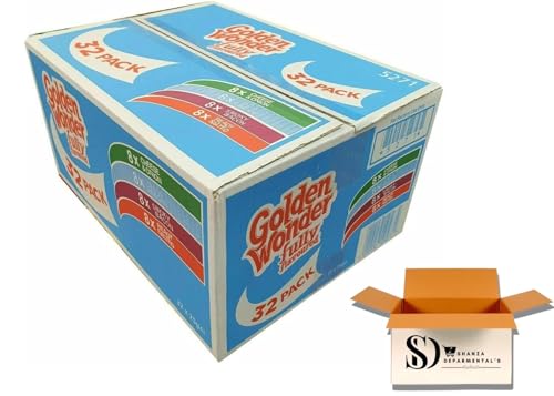 Golden Wonder Yellow and Blue Box each box contains 4 Different Flavours 32pksx25g | By SHANZA DEPARTMENTALS (GoldenWonderBlue)