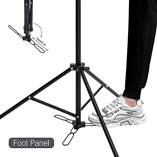 Hyoujin Wig Head Stand Tripod Mannequin Head Stand Metal Adjustable Holder For Mannequin Head,Manikin Head,Training Head,Canvas Block Head With Wig Caps,T-Pins,Carry Bag (With Foot Panel) #TOP3