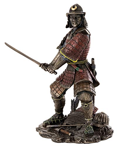 Estatua japonesa samurái General Minamoto 8.25 pulg miniatura 2