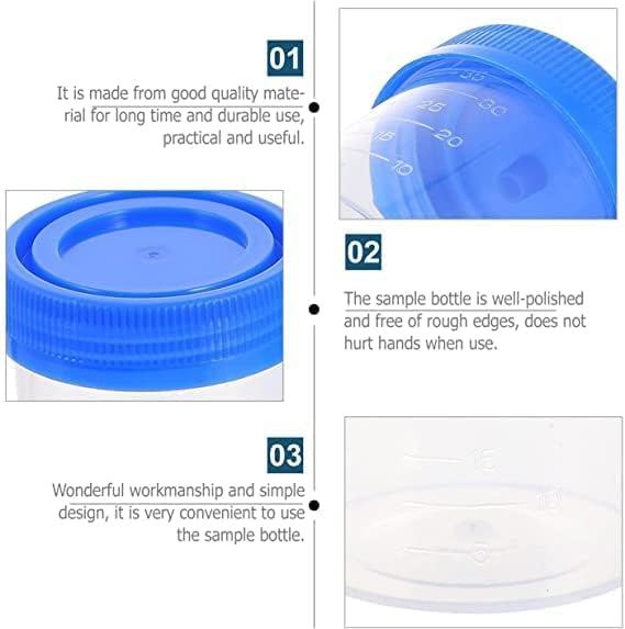 HARIVAN Urine Sample Containers with Screw Caps, 30ml, Pharma-Grade Plastic, Pack of 20 1