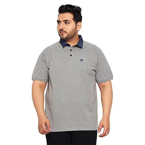 Image of Club York Men Cotton Blend Half Sleeve Polo Neck Solid Plus Size T-Shirts