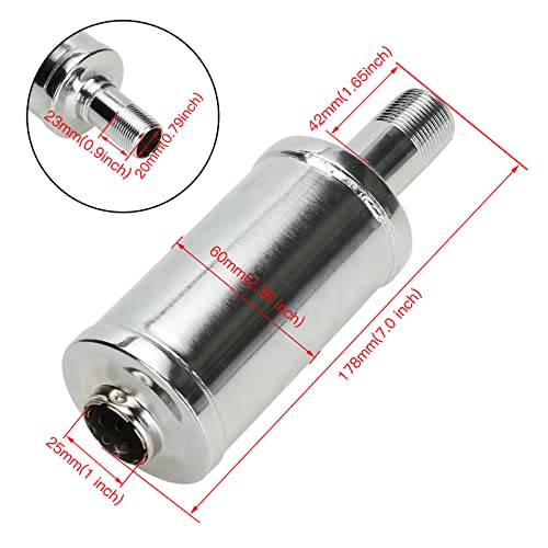 Image of FVRITO Exhaust Muffler Silencer for Predator 196cc 212cc 420cc CT200u CT200u-ex BT200x CC100x CT100u Mini Bike Go Kart KT196 Massimo Baja MB200 MB165 GX160 GX200 Clone Engine Performance Parts Silver