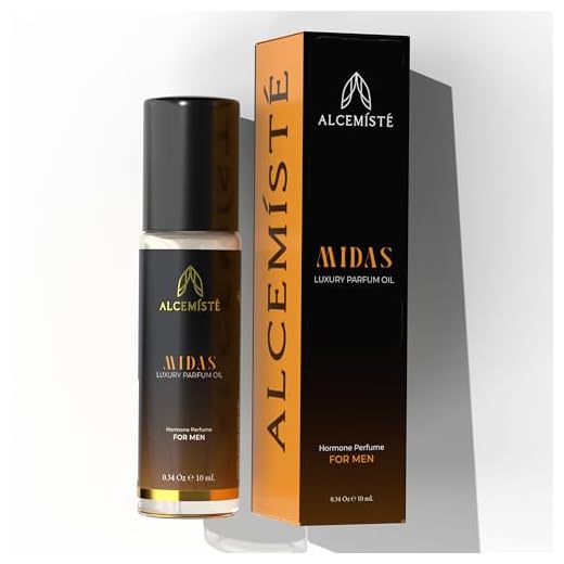 ALCEMÍSTÉ Concentrated Cologne For Men - Long-Lasting Mens Cologne - Pheromones-Infused Pure Oil-Based Rollerball Perfume For Him - Travel Size Formula - Raw, Bold, Golden Scent - 0.34 oz (10 mL)