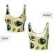 Women Girls Comfy U-Shaped Back Sports Bras Compress Green Avocados Art Tank with Bralette Pads Quick Dry Shirts for Workout Training