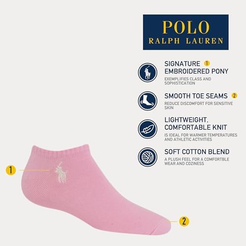POLO RALPH LAUREN Girls' Classic Sport Low Cut Socks-6 Pair Pack-Soft Lightweight Cotton Comfort4