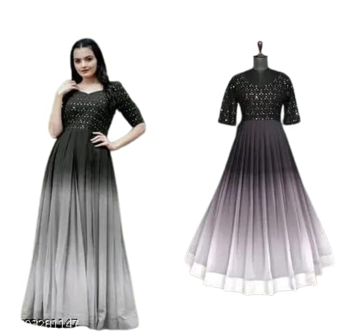 Fancy Gown with Colorblock Design for Great Women and Beautiful Girl-RASHMI1-picture-25