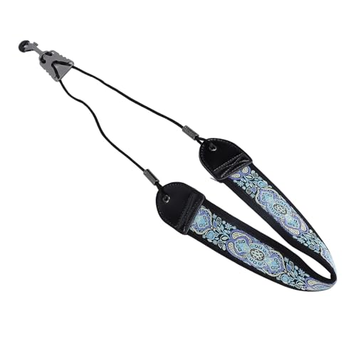 EMBROIDERY Saxophone Neck St for Alto Sax Instrument Accessories with Metal Hook TS 10 Black White EMBROIDERY Saxophone Neck StrapSaxophoneto for to (TS?07 Blue Totem)