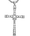 Hanessa Schmuckanthony Pendentif en forme de croix en acier inoxydable plaqué Fast and Furious pour homme avec pierres de zircone Argenté