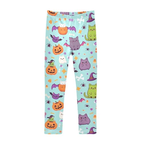 Cartoon Wings Cat Pumpkin Girls Leggings Soft Stretch Workout Yoga Dance Pants for Kids Casual Tights
