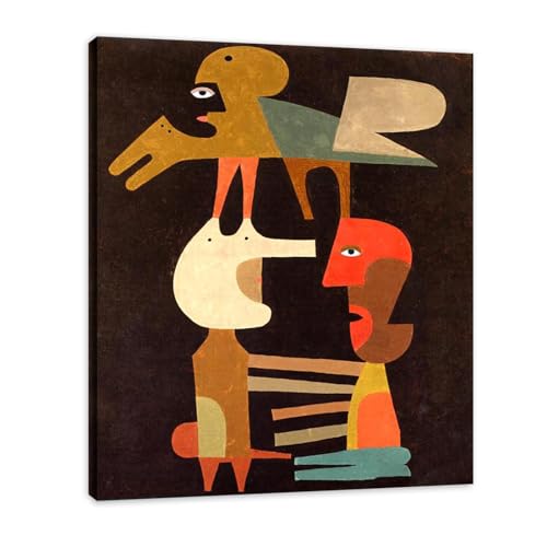 Tableau Abstrait Salon Style Surréaliste Impression Toile Cadre 80x96cm