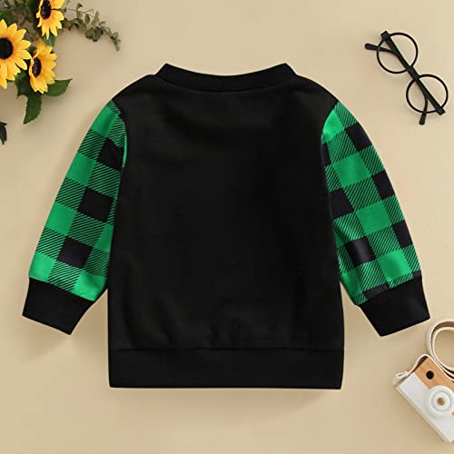 Infant Boys Girls Christmas Long Sleeve Plaid Pullover Sweatshirt Toddler Cartoon Deer Prints Crew Neck Tops Hoodie2