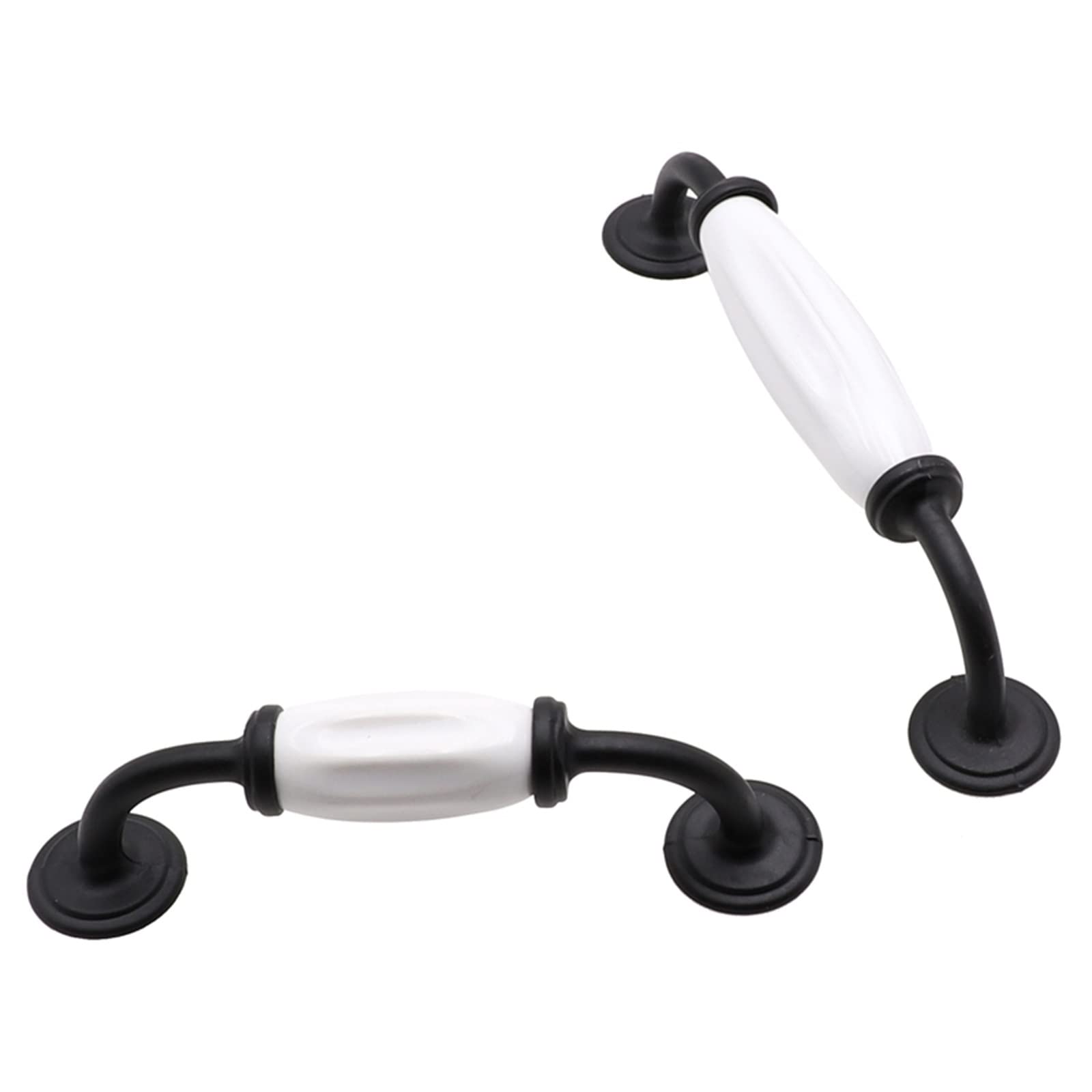 Poignée de cuisine en porcelaine blanche bouton d'armoire rond en zinc