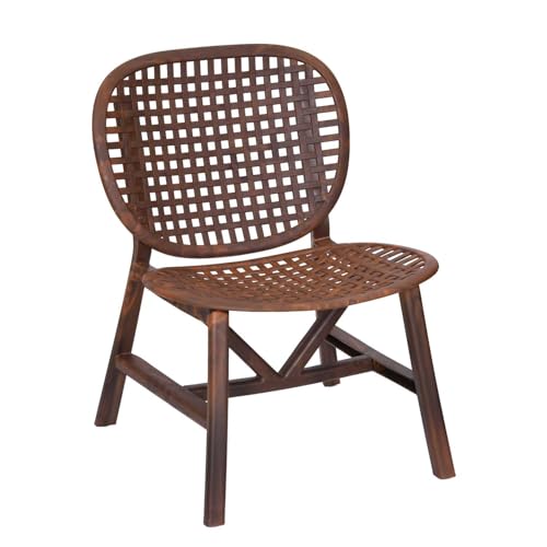 Image of Nilkamal Arena Woven Style Plastic Chair Without Cushion| Set of 2| for Home, Living Room, Balconies, Patios, Outdoor, Garden| Walnut