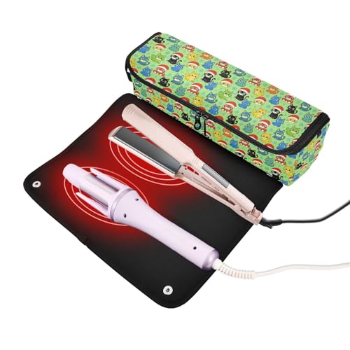 Bolsa de viaje para herramientas de cabello para mujeres, resistente al calor, impermeable para planchas y rizadores miniatura 2