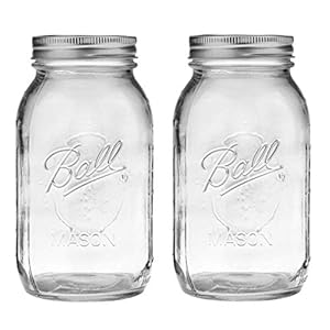 Ball Regular Mouth 32-Ounces Mason Jar with Lids and Bands, Clear,(Pack Of 2)