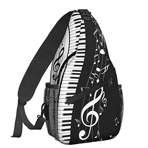NiuKom Piano Keys Music Note Sling Backpack Crossbody Sling Bag for Women Men Shoulder Bag Travel Hiking Daypack NiuKom Piano Keys Music Note Sling Backpack Crossbody Sling Bag for Women Men Shoulder Bag Travel Hiking Daypack