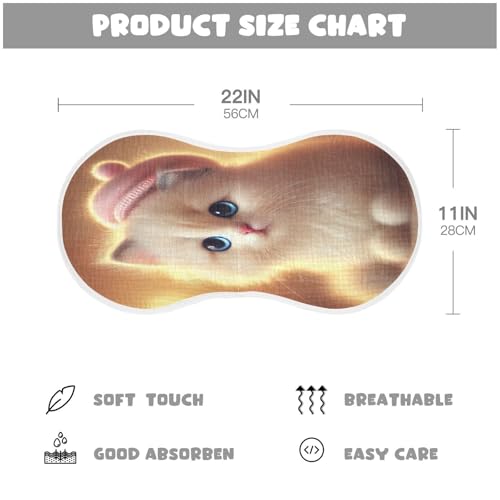 Cat Hat Beige Baby Burp Cloths Cotton Burp Clothes Absorbent Muslin Burp Cloths Soft Burp Cloth Burp Rags for Girl Unisex Boy Newborn 1 Pack 22x11 Inches2