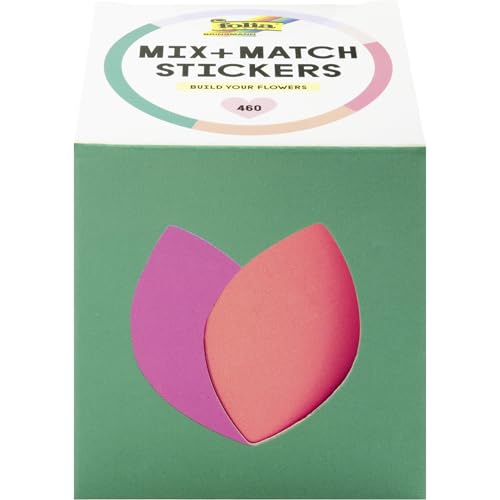 folia 27402 - Mix + Match Stickers BUILD YOUR FLOWERS Sticker Set mit 460 Aufklebern 3 5 m lang mit verschiedenen selbstklebenden Motiven