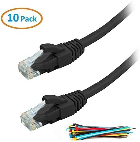 Aurum Cables 6 Feet Cat6 Snagless Network Ethernet Patch Cable - Black - 10 Pack