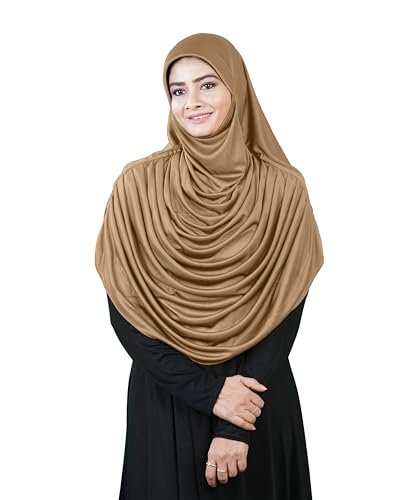 Image of Mehar Hijab Stretchable Frilled Hijab Scarf for Muslim Women | Soft Polyester Stylish Hijab for Women & Teenagers Faeezah Hijab