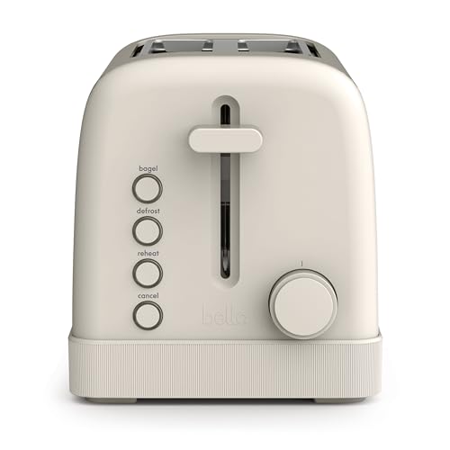 bella 2-Slice Toaster with Extra Wide Slots and 6-Shade Control, Oatmilk