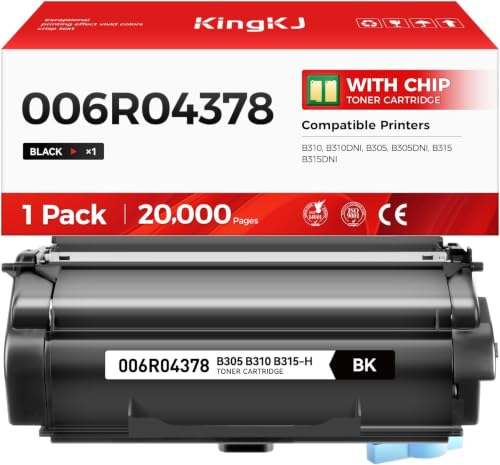 Image of B310 B315 B305 006R04378 Black Toner Cartridge High-Yield with chip 1-Pack Replacement for Xerox 006R04376 006R04377 Toner Compatible with Xerox B310 B310DNI B305 B305DNI B315 B315DNI Printer Ink Copy