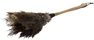 Feather Duster Brush Real Ostrich Super Soft Natural Wooden Handle Anti Static