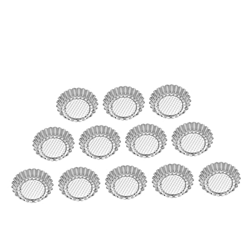 Toyvian 15個 エッグタルト型 ステンレス製 耐熱ノンスティック タルトベーキング型 家用 業務用 ケーキ マフィン ジェリー対応