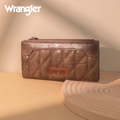 Image of Montana West Wrangler Womens Slim Wallet Bifold Quilted Wallets for Women Travel Wallet, Card Cases & Money Organizers Minimalist Card Wallets Ladies Female with Coin Purse