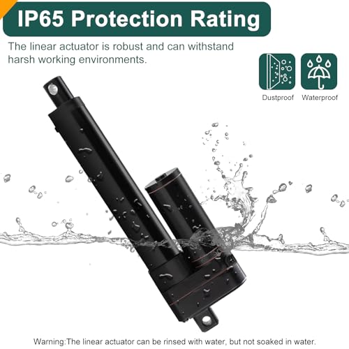 JQDML 16 Inch Stroke Linear Actuator 12V Heavy Duty 440lbs/2000N IP65 Waterproof Electric Actuator Speed 0.31"/sec with Mounting Brackets by JQDML - Image 7