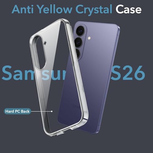 Image of DIZORO Compatible with Samsung Galaxy S26 5G Back Cover Case Clear,[ Anti Yellow ][Military Grade Protection] Hard PC Back Cover Transparent