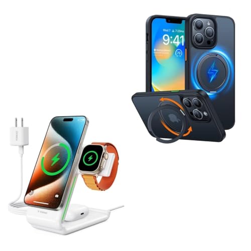 TORRAS 3 in 1 Charging Station Plus iPhone 13 Pro Magnetic case