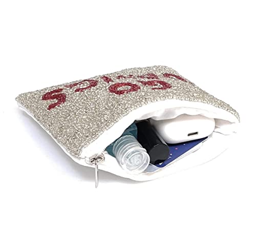 Go Dawgs Beaded Coin Purse, Go Dawgs Coin Purse, Beaded Coin Pouch, Small Wallets, Birthday Gift, Football Fans Gifts4