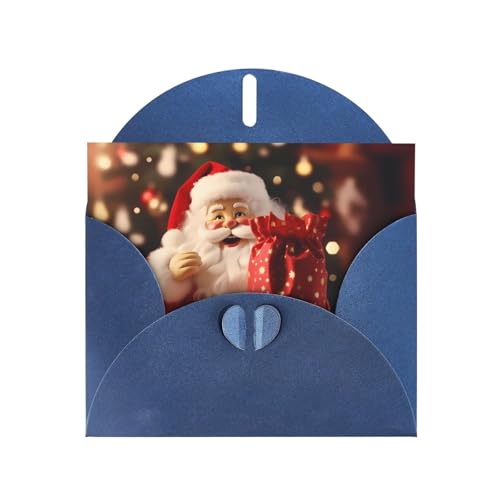 WBQLSL Karten mit blauem Weihnachtsmann-Muster – perfekt für...