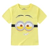 Minions Boys Short Sleeve T-Shirt for Big Kids Yellow
