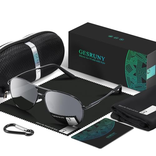 Polarized Aviator Sunglasses for Men Women- Classic Shades Retro Sun Glasses Driving Lightweight UV Protection