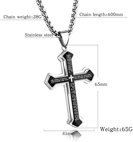 Prayer Big Pendant Cross Necklace 