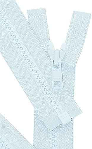 YKK #5 Molded Vislon Medium Weight Jacket Separating Zipper - Choose Your Length - Color: Baby Blue #543 - Made in The United States (1 Zipper Per Pack) (24" Inches) image 2