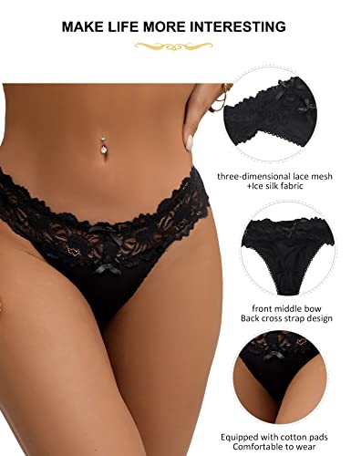 comeondear-Mujer-Tanga-de-Encaje-Bragas-sin-Costuras-Talla-Grande-Braguitas-Brasilenos-Elastica-Slip-Hipster-Cintura-Baja