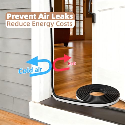 ESUFEIR 118" Wedge Window Weather Stripping Door Gap Filler,Adhesive Window Insulation for Winter Door Seal Strip,Soundproof Foam Tape for Frame,Black