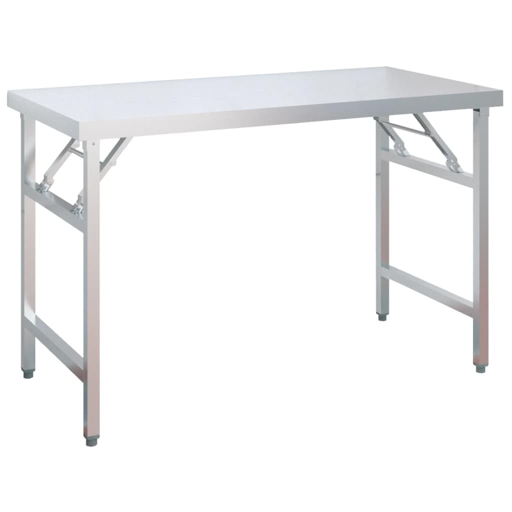 Tavolo da lavoro da cucina in acciaio inox con ripiano, 120 x 60 x 145 cm, per gastronomia, ristorante, cucina, commerciale, snack, catering, bar, caffetteria, mensa, bistrò e magazzino
