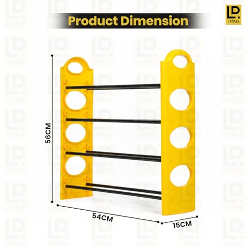 Image of LEOPAX Kaan Premium Multipurpose Shoe Rack | 4-Tier Shoe Storage Organizer, Space-Saving Design, Sturdy & Durable Rack for Entryway, Living Room, Bedroom & Closet - Yellow