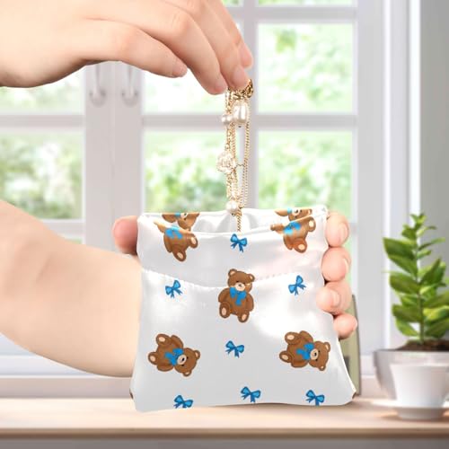 Cute Brown Bears Coin Purse Leather Pouch Change Purse, Squeeze Coin Pouch for Cards, Keys & Lipsticks, Unisex4