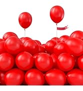 PartyWoo Red Balloons, 120 pcs 5 inch Party Balloons with Balloon Glue, Small Red Balloons for Ch...